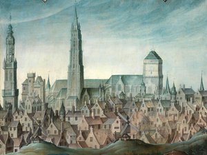 Detail van Portret van Juan Pardo II en zijn vrouwen Anna Ingenieulandt en Maria Anchemant