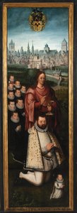 Portret van Juan Pardo II en zijn vrouwen Anna Ingenieulandt en Maria Anchemant door Anthuenis (1536 1613) Claeissins or Claeissens
