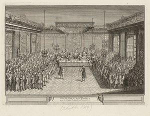 Showpiece banket in de Corner Parade Hall in Dresden Palace op 3 september 1719