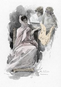 Odyssee van Homerus: Penelope en haar dienaren, illustratie door Antoine Calbet voor 