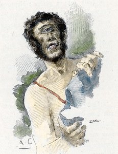 Odyssee van Homerus: De Cycloop Polyphemus. Illustratie door Antoine Calbet (1860-1944) voor de Odyssee van de Griekse dichter Homerus, 1897, privécollectie