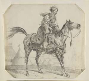 Een Mameluk die zijn Paard Beklimt door Antoine Charles Horace Vernet