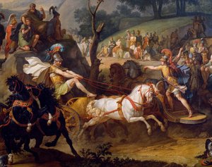 Begrafenisspelen ter ere van Patrocles, detail van Achilles op zijn wagen, c.1790