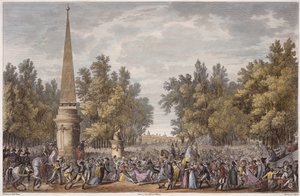Het feest van Virgil in Mantua, 24 Vendemiaire, Jaar 6 (oktober 1797) gegraveerd door Georges Malbeste door Antoine Charles Horace Vernet
