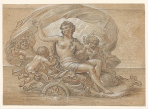 Galathea op haar zeewagen door Antoine Coypel