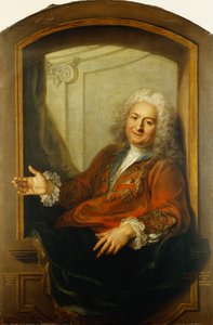 Portret van Monsieur Dupille, Halflijf, in een Gewaad Zittend op de Rand van een Venster, 1733