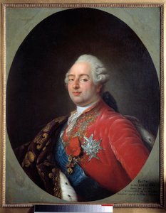 Portret van Lodewijk XVI (1754-1793), koning van Frankrijk. Schilderij uit het atelier van Antoine Francois Callet (1741-1823). 1786. Parijs, Musee Carnavalet door Antoine François Callet
