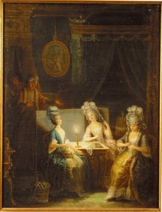Zemir en Azor, opera door Andre E ... (schilderij op doek) door Antoine Francois Saint Aubert
