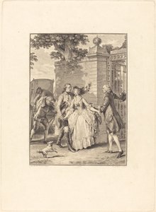 Het Vertrouwen van de Schone Zielen door Antoine Jean Duclos after Jean Michel Moreau