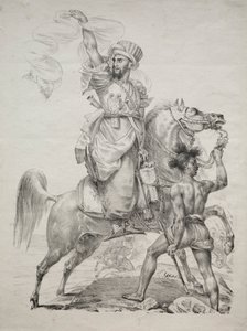 Een Mamelukse Leider te Paard Roept om Hulp door Antoine Jean Gros