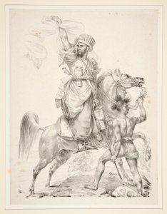 Chef van de Mamelukken te paard door Antoine Jean Gros