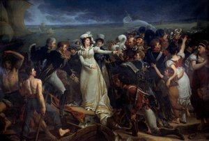 Inscheping van Marie Therese van Frankrijk, Hertogin van Angouleme genaamd Madame Royale, in Pauillac op 2/04/1815 naar Engeland. Schilderij door Antoine Jean Gros. 1818. Bordeaux, Musée des Beaux Arts door Antoine Jean Gros