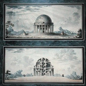 Ontwerp voor een huis voor een kosmopoliet, 1783 (detail) door Antoine Laurent Thomas Vaudoyer
