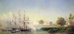 Bestorming van de Citadel van Saigon door Viceadmiraal Rigault de Genouilly, 17 februari door Antoine Leon Morel Fatio
