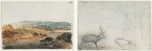 Landschap (recto); Studies van Dieren (verso)