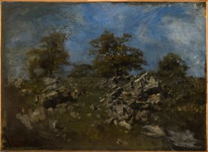 Landschap met rots door Antoine Louis Barye