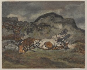 Rollende Tijger, c.1840 door Antoine Louis Barye