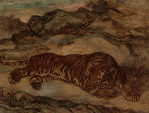 Tijger in Rust, ca. 1850-65 door Antoine Louis Barye