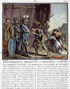 Montmorency Geïntroduceerd bij Filips Augustus na de Slag bij Bouvines, gegraveerd door Jean Baptiste Morret door Antoine Louis Francois (after) Sergent Marceau