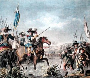 Overwinning van Staffarda (1690), gegraveerd door Jean Baptiste Morret