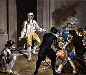 De Dood van Gaspard de Coligny, gegraveerd door Jean Baptiste Morret, 1788