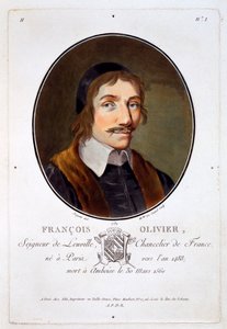 Francois Olivier Seigneur de Leuville, uit Portretten van grote mannen, beroemde vrouwen en gedenkwaardige onderwerpen van Frankrijk, gegraveerd en gedrukt in kleuren, uitgegeven door Pierre Blin, 1786-92, Parijs