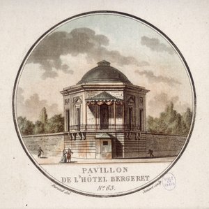 Paviljoen van het Hotel Bergeret, Parijs. In pittoreske uitzichten van de belangrijkste gebouwen van Parijs door Sergeant door Antoine Louis Francois Sergent Marceau