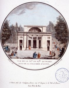 Zicht op het huis van Mademoiselle Guimard, rue de la chaussée d