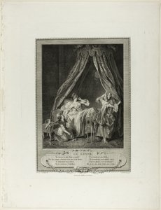 Opkomst, uit Monument du Costume Physique et Moral de la fin du Dix-huitième siècle door Antoine Louis Romanet