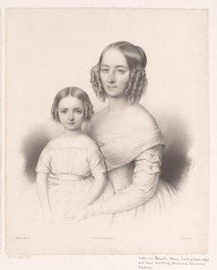 Portret van Catharina Petronella Maria Cochius met haar dochter