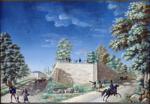 Uitzicht op een terras aan de rand van Parijs, ca. 1810