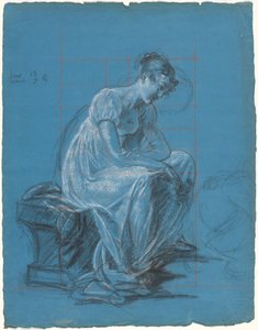 Zittende Vrouw (recto) door Antoine Toussaint de Chazal
