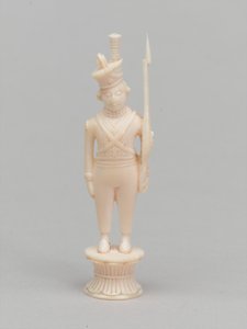 Witte pion, schaakstuk, India, circa 1820 door Antoine Verard