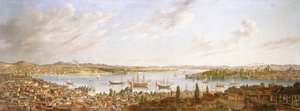 Een uitzicht op Constantinopel met uitzicht op de Bosporus, 1770