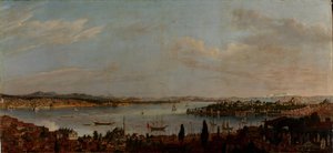 Panoramisch uitzicht op Istanbul, tweede helft van de 18e eeuw door Antoine de Favray