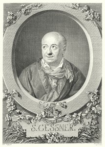 Salomon Gessner, Zwitserse schilder en dichter (gravure) door Anton (after) Graff