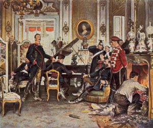 In de verzamelplaats buiten Parijs door Anton Alexander von (after) Werner