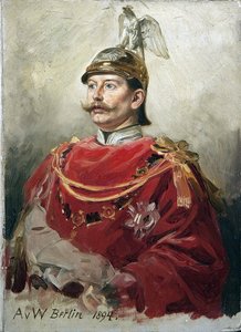 Portret van Duitse keizer Wilhelm II (1859-1941), koning van Pruisen door Anton Alexander von Werner