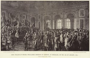 Koning Willem van Pruisen uitgeroepen tot Keizer van Duitsland door Anton Alexander von Werner