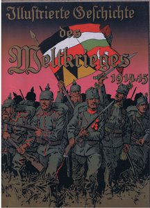 Omslagontwerp, uit De Geïllustreerde Geschiedenis van de Wereldoorlog 1914-1915 uitgegeven door Union Berlagsefellfchaft, Vol. 3 door Anton Hoffmann