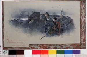 Illustratie voor het sprookje De Gouden Haan van Alexander Poesjkin