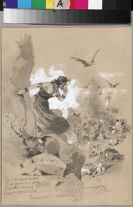 Illustratie bij het gedicht De Engel des Doods van M. Lermontov