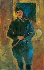 Otto von Aichelburg-Zossenegg als cavalerie luitenant door Anton Kolig