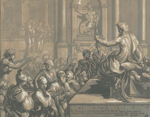Sint Johannes de Evangelist predikend in een tempel door Anton Maria Zanetti