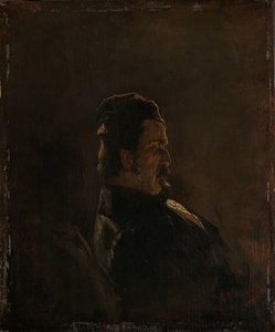 Portret van Pieter Frederik van Os, schilder door Anton Mauve (signed by artist)