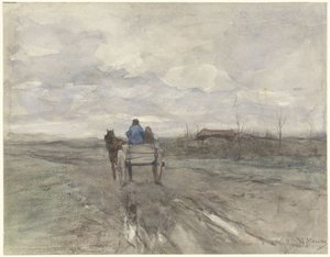Boerenkar op een landweg