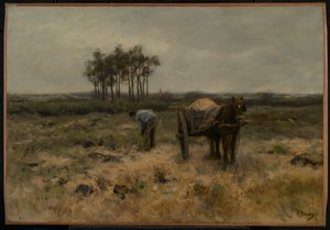 Zand graven, of De zandkar, c.1875 door Anton Mauve