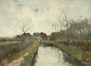 Huisje aan een sloot