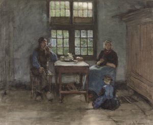 Larens binnenhuis door Anton Mauve
