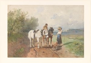 Praatje op een landweg